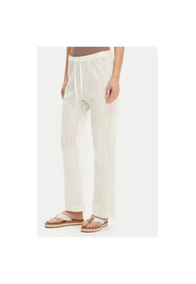 Pantaloni dama ERJX603437 - Bumbac - Ecru - Ecru