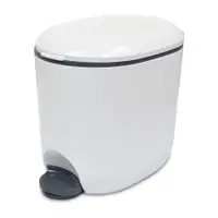 Coș de gunoi alb cu pedală din plastic 3,5 l – Addis