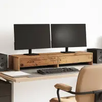vidaXL Suport monitor cu sertare lemn vechi 100x27x15cm lemn prelucrat