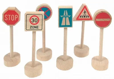 Accesorii din lemn Woody - Indicatoare rutiere