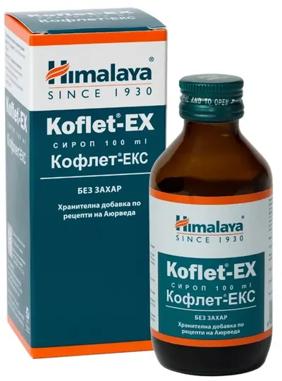 Sirop Koflet-EX fără zahăr, 100 ml, Himalaya