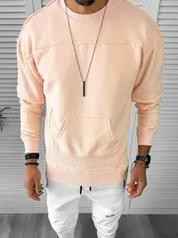 Hanorac barbati roz pudra slim fit K151 23-5.3