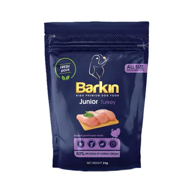 Barkin Junior All Size - Hrana uscata premium - Curcan - 2kg