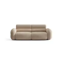 Canapea bej cu tapițerie din chenille 220 cm Neo – Micadoni