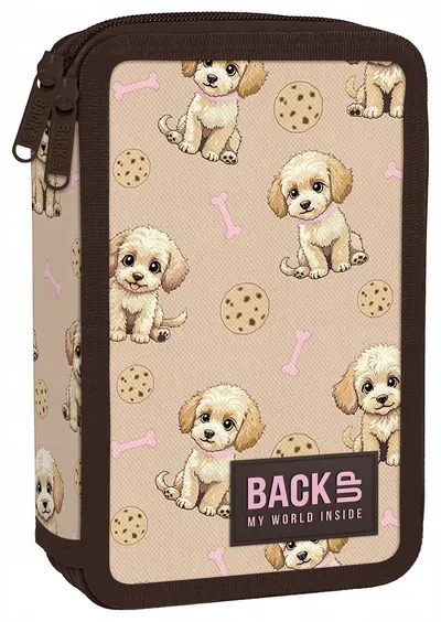 Penar echipat BackUp 8 DW - Beige Dogs, 2 fermoare