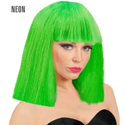 Peruca bob lung verde