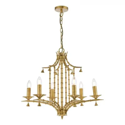 Lampa suspendata Miette 6 Light Pendant Antique Gold Leaf