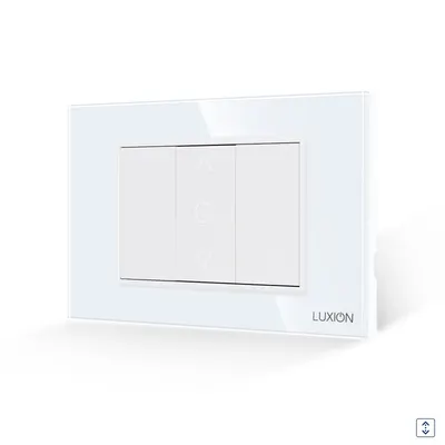 Intrerupator Jaluzele Mecanic 1M si 2 Taste False LUXION cu Rama din Sticla, Standard Italian, 3M
