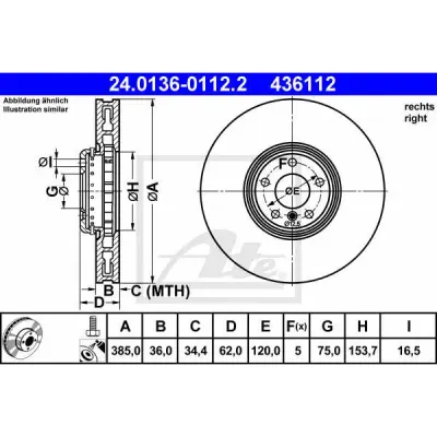 Disc frana ATE 24.0136-0112.2
