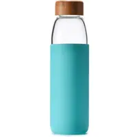 Recipient din Sticla Termorezistenta pentru Apa, 550 ml, Capac Bambus, Husa Silicon, Caldo