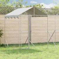 vidaXL Padoc exterior cu acoperiș argintiu 10x2x2,5 m oțel galvanizat