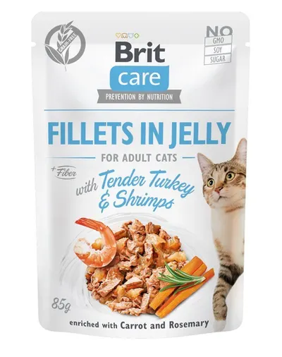 BRIT Care Fillets in Jelly set hrana umeda pisici adulte, cu curcan si creveti 24 x 85 g