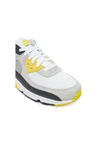 Pantofi sport barbati - DM0029 - Piele naturala - 42 EU - Alb/Gri/Galben - Alb/Gri/Galben