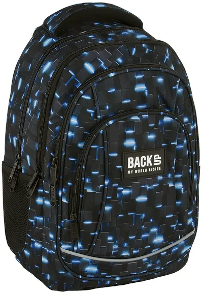 Ghiozdan școlar BackUp A - Lights, cu 3 compartimente