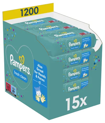 Șervețele umede Pampers Fresh Clean – 15 x 80 bucăți