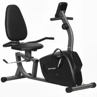 SPORTNOW Bicicletă de Acasă Recumbent cu 8 Nivele de Rezistență Magnetică, Măsurare Puls, Scaun Reglabil | Aosom Romania