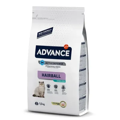 Hrana uscata pentru pisici Advance Sterilized Hairball 1.5kg 1.5kg