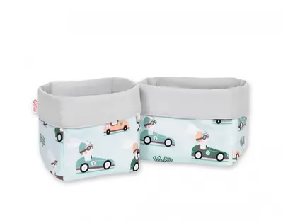 Set 2 cosuri pentru depozitare jucarii si accesorii Mint Rabbits