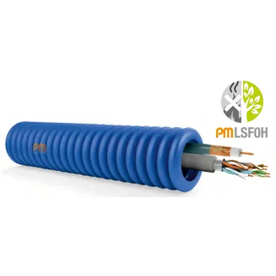 Tub copex cablat, cablu utp CAT6 si cablu coaxial RG6