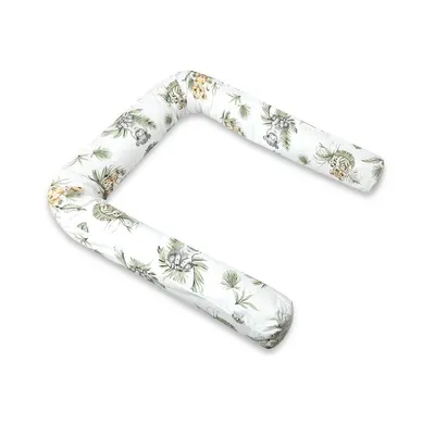 Aparatoare pentru patut, Qmini, Tip rulou, Cu husa detasabila, Lungime 180 cm, Din bumbac certificat Oeko Tex Standard 100, Safari