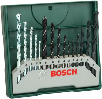 Set de burghie Bosch - Mini X-Line, 15 piese