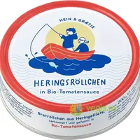 Rondele de Hering in Sos de Rosii Ecologice/Bio 200g