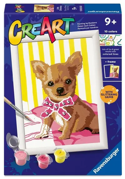 Set de pictură pe numere Ravensburger CreArt - Chihuahua drăguț