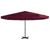 Gossi umbrela de soare de exterior stalp aluminiu rosu bordo 500 cm