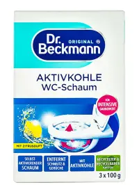 Dr. Beckmann Spuma de toaleta cu carbon activ 3x100 g Aktivkohle Wc-Schaum