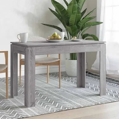 vidaXL Masă de bucătărie, sonoma gri, 120x60x76 cm, lemn prelucrat