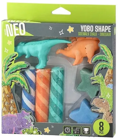 Creioane Sazio - Yobo Shape, dinozauri și stele, 8 bucăți