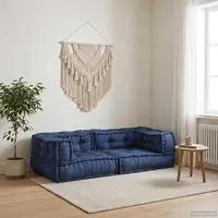 vidaXL Unitate de canapea modulară 3 buc. Țesătură Indigo