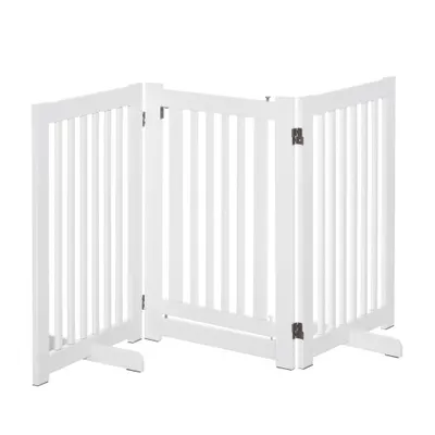 PawHut gard de siguranta, 3 panouri MDF, 155x 6 cm, alb | Aosom Romania
