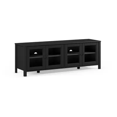 Comodă TV neagră din lemn de pin 150x50x40 cm Alessandra – Marckeric