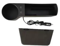 Organizator auto cu 2 porturi USB, suport de pahare