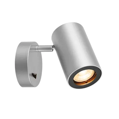 Corp iluminat de perete, aplica, lumini ENOLA B perete GU10, lumina de perete gri, QPAR51, cu comutator, gri-argintiu / negru, max. 50W