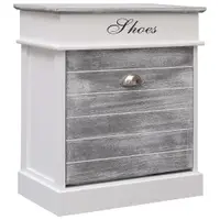 Gossi pantofar, gri, 50 x 28 x 58 cm, lemn de paulownia