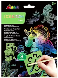 Șabloane Scratch Avenir - Dinozauri, 8 șabloane, 2 foi