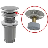 Ventil lavoar CLICK CLACK 5/4" metalic cu preaplin dop mare