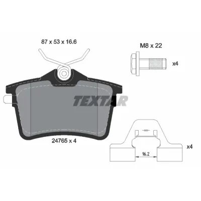 Set placute frana, frana disc TEXTAR 2476501