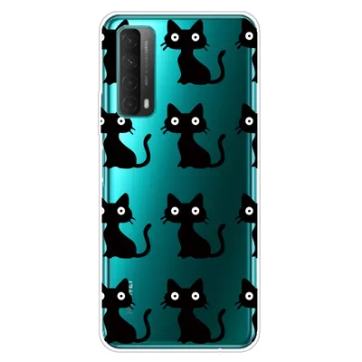 Husa silicon Compatibila cu Huawei P Smart 2021 model Sweet Cats, Silicon, TPU Negru/Alb Engros