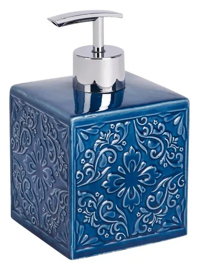 Dozator de săpun lichid Wenko - Cordoba, 500 ml, 8,5 x 13 x 8,5 cm, albastru închis