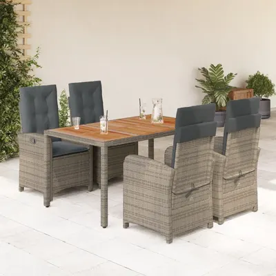 Gossi set mobilier de gradina cu perne, 5 piese, gri, poliratan