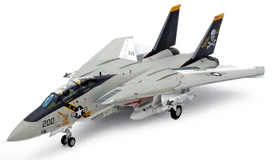 Model asamblabil Tamiya Militari: Avioane - Vânător american Grumman F-14A Tomcat, 2 figurine