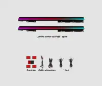Lumini ambientale dedicate Tesla Model Y 2020-2023, RGB Acrilice 2 in 1 Dinamice cu efect symphony, Control din Aplicatie Bluetooth / Display original