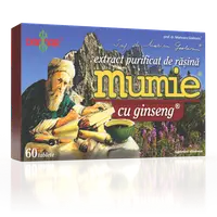 Extract purificat de rasina Mumie cu Ginseng, 60 tablete, Damar