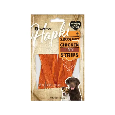Recompense Caini, Flamingo Hapki Fileuri cu Pui si Vita, 85 g