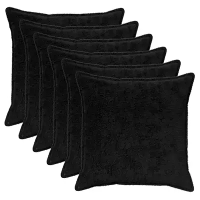 vidaXL Husă pentru pernă 6 buc. HOUTEN Negru 65 x 65 cm