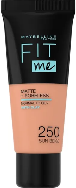 Maybelline fond de ten Fit Me Matte, 250 Sun Beige, 30 ml