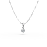 Lant cu pandantiv din aur alb cu diamant solitaire de 0.3ct